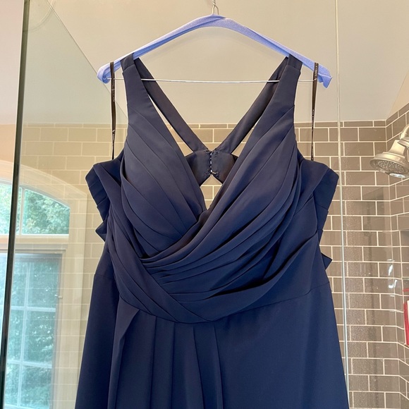 Long Navy Blue Sorella Vita bridesmaid or formal dress - Picture 2 of 8